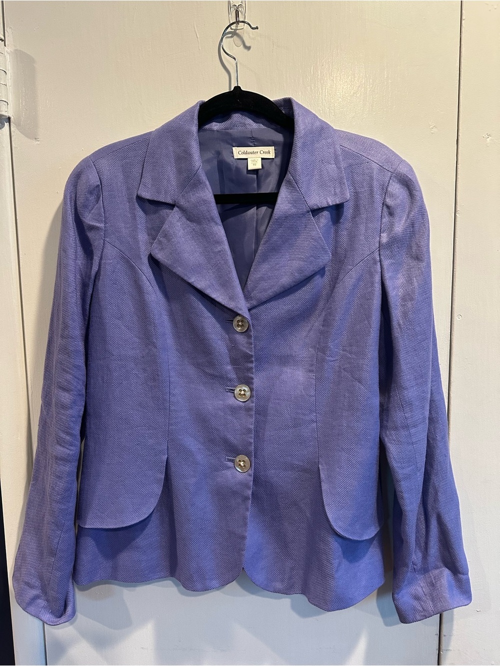 Coldwater Creek Lavender Linen Blazer Jacket - Picture 2 of 8